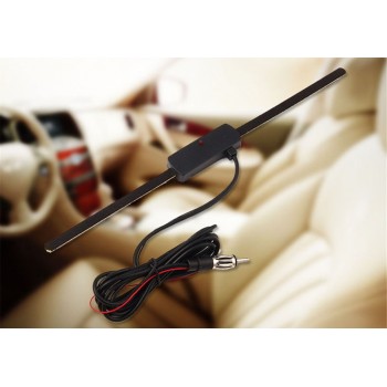 New 1pc Black Universal Car New 12V Electronic Stereo AM/FM Radio Hidden Amplified Antenna