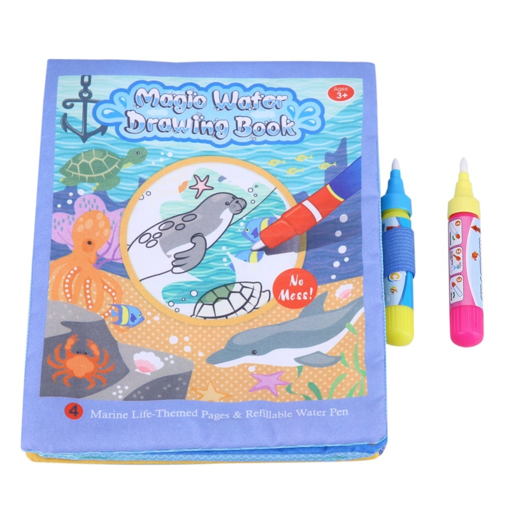 Magic Water Drawing Book amp; 2 Magic Pen Water Cloth Coloring Board Doodle Mat For Kids Children Educational Learning toys gifts