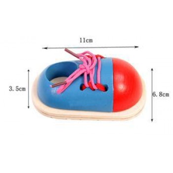1Piece Kids DIY Eva Clock Learning Education Fashion Toddler Lacing Shoes Montessori Kids Wooden Toys Children Toys