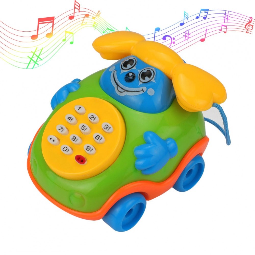 New Baby Electric Phone Cartoon Model Gifts Early Educational Developmental Music Sound Learning Toys -17 775 S7JN