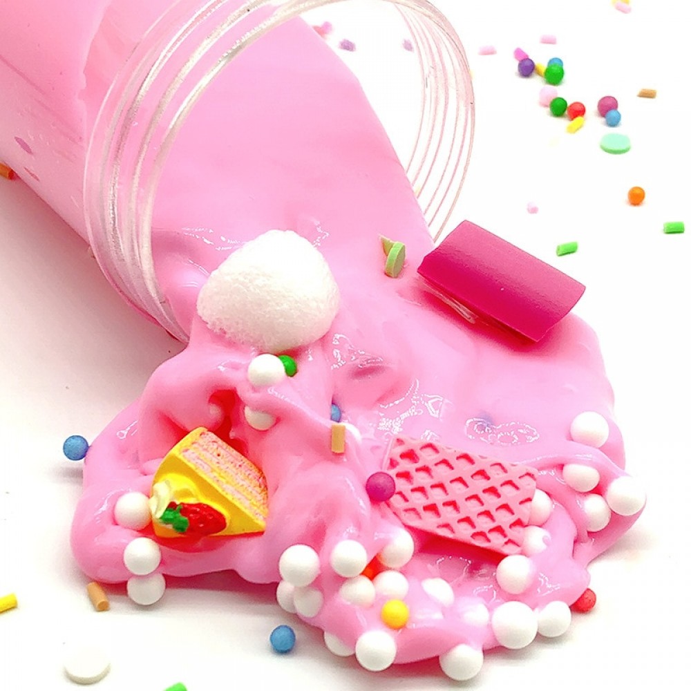 Cloud Cake Milk Puff Squishies Mud Slime Fluffy Scented Stress Clay Sludge Slime Toys Foam Beads Slime Supplies Mucus Ornaments