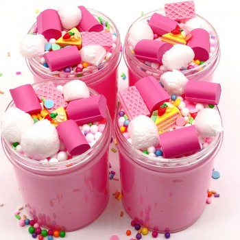 Cloud Cake Milk Puff Squishies Mud Slime Fluffy Scented Stress Clay Sludge Slime Toys Foam Beads Slime Supplies Mucus Ornaments