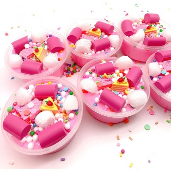 Cloud Cake Milk Puff Squishies Mud Slime Fluffy Scented Stress Clay Sludge Slime Toys Foam Beads Slime Supplies Mucus Ornaments