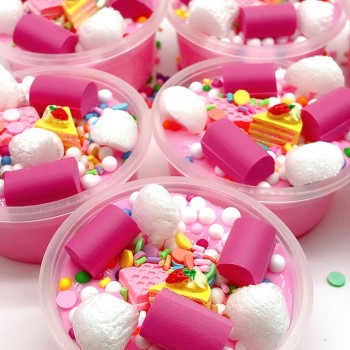 Cloud Cake Milk Puff Squishies Mud Slime Fluffy Scented Stress Clay Sludge Slime Toys Foam Beads Slime Supplies Mucus Ornaments