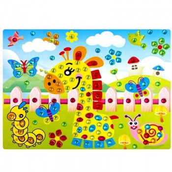 2pcs DIY Diamond Handmade Stickers Crystal Paste Painting Mosaic Puzzle Stickers Toys Children Early Education Gift Randon Color