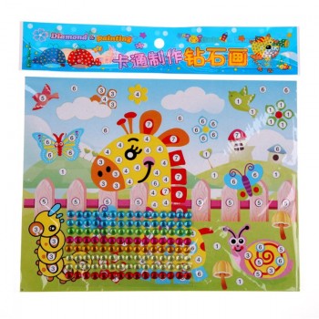 2pcs DIY Diamond Handmade Stickers Crystal Paste Painting Mosaic Puzzle Stickers Toys Children Early Education Gift Randon Color