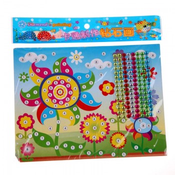 2pcs DIY Diamond Handmade Stickers Crystal Paste Painting Mosaic Puzzle Stickers Toys Children Early Education Gift Randon Color
