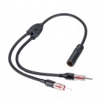 ANTENNA SPLITTER ADAPTER 1 FEMALE TO 2 MALE car audio parts Black