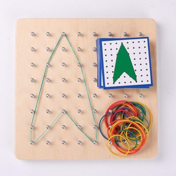 Baby Toy Montessori Creative Graphics Rubber Tie Nail Boards with Cards Childhood Education Preschool Kids Brinquedos Juguetes