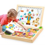 100+PCS Wooden Magnetic Puzzle Figure/Animals/ Vehicle /Circus Drawing Board 5 styles Box Educational Toy Gift