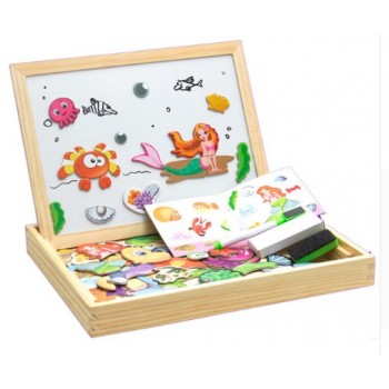 100+PCS Wooden Magnetic Puzzle Figure/Animals/ Vehicle /Circus Drawing Board 5 styles Box Educational Toy Gift