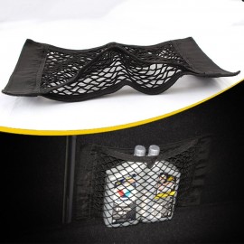 Car Seat Back Storage Mesh 40cm*25cm Net Bag Luggage Holder elastic portable car bag Strong Magic Tape Accessories