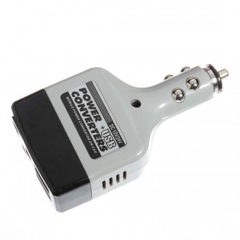 Car Charger Mobile Power Inverter Adapter DC 12V/24V Converter Plug + USB