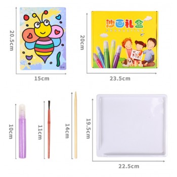 12Pcs/lot Kids DIY Sand Painting Toy Children Drawing Board Sets BubbleSand Handmade Picture Paper Craft Sand Draw Art GYH