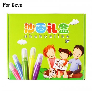 12Pcs/lot Kids DIY Sand Painting Toy Children Drawing Board Sets BubbleSand Handmade Picture Paper Craft Sand Draw Art GYH