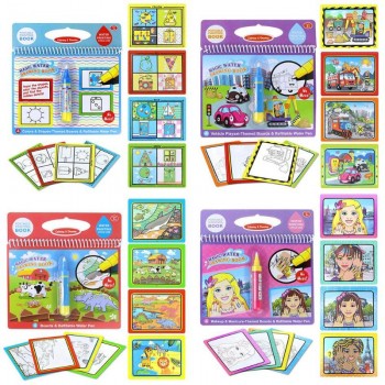 Reusable Coloring Magic Water Painting Book Kid Doodle Write Board Drawing Book  Coloring Painting Board Educational toy