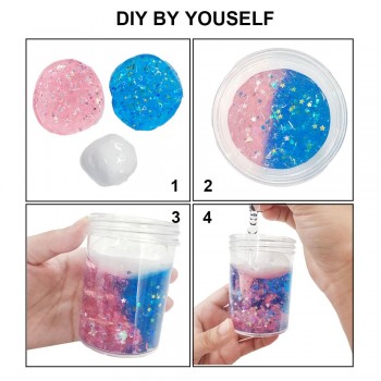 New Shinny Crystal Slime Mixing DIY Fluffy Slime Mud Fairy Tale Ocean Jelly Fish Cloud Clay Floam Sludge Kids Toy Gift