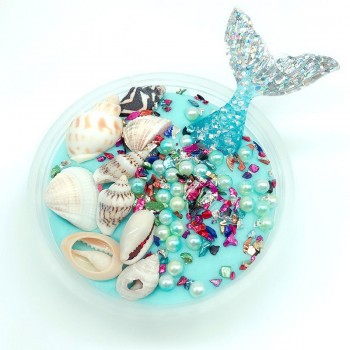 Cartoon Kawaii Mermaid Shell Pearl Slime Accessories Fluffy Slime Toys Kids Sequin Cloud Slime Clear Light Clay Sabbia Colorata