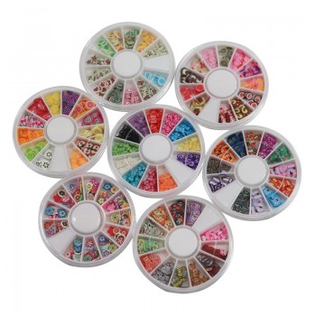 8 Style Diy Crystal Slime Supplies Fruit Flower Animals Cake Slices Nails Art Tips Box Accessories Decoration Toys For Kids