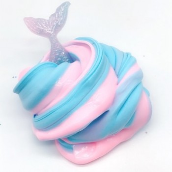 100ML New Mermaid Cotton Slime Fluffy Crystal Mud Modeling Clay Lizun Handgum Anti-stress Toy Putty For Kids Jumbo Slime Toy