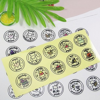 Happy Monkey 5 sheet/Pack Transparent Stick Figure Stickers For Slime Box Cartoon Slime DIY Accessories Gift Toy For Kids Adults