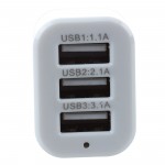 Universal 5V 2.1A USB DC Car Charger For iPhone S a msung H T C 3Port Silver