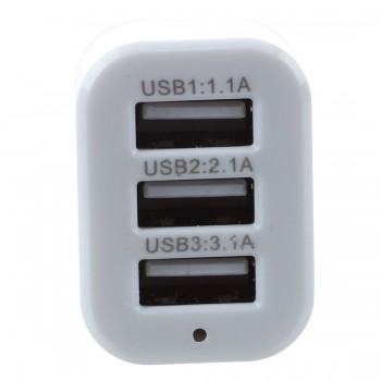 Universal 5V 2.1A USB DC Car Charger For iPhone S a msung H T C 3Port Silver
