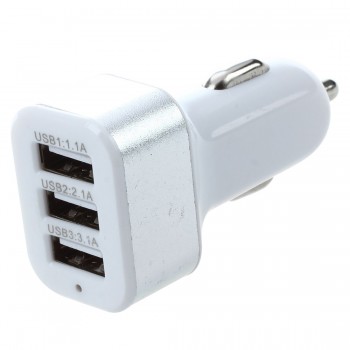 Universal 5V 2.1A USB DC Car Charger For iPhone S a msung H T C 3Port Silver