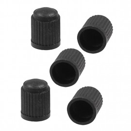 5 x Black Plastic Cylinder Design Tire Tyre Valve Caps for Car