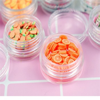 12 pcs/Set Fruit Slices Filler For Nails Art Tips/Balls Slime Fruit For Kids DIY Slime Accessories Decor Fruit Polymer Clay Toy