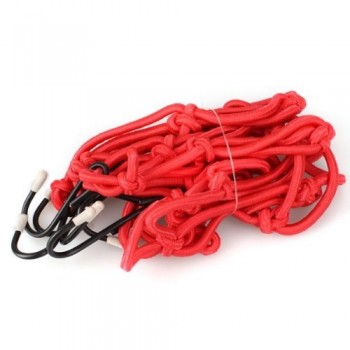 Motorbike Motorcycle Cargo 6 Hooks Hold Down Web Net Bungee Storage Carrier Red
