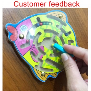 Montessori Toys Educational Wooden Toys for Children Early Learning  Magnetic Maze Labyrinth Animal Shape Game Toys