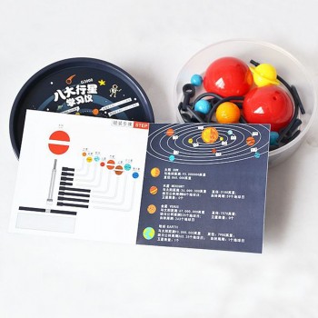 Hot Selling Creative Popular 3D 9 plastic Planets Science Solar System Model Children Assembling Toys Education Toys