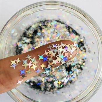 Four Star Glitter Diy Crystal Slime Supplies Ultra-thin Slices Nails Art Tips Box Accessories Decoration Toys For Kids