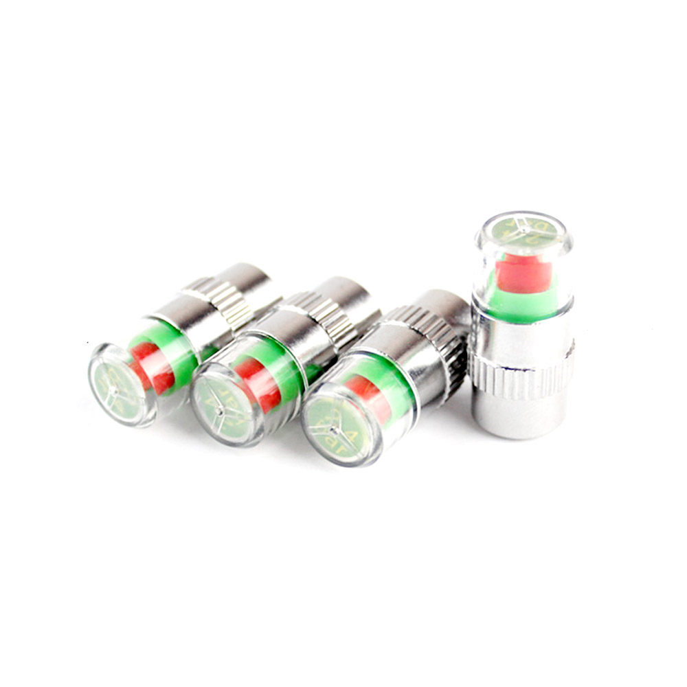 4x Tire Pressure Monitor Valve Stem Cap Sensor Indicator 3 Color Eye Alert