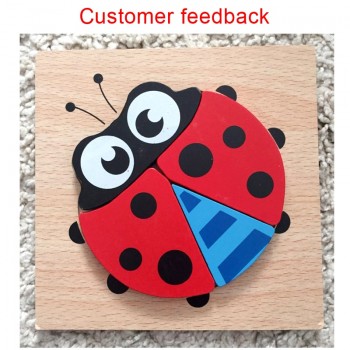 Montessori Toys Educational Wooden Toys for Children Early Learning 3D Cartoon Animal Puzzle Intelligence Jigsaw