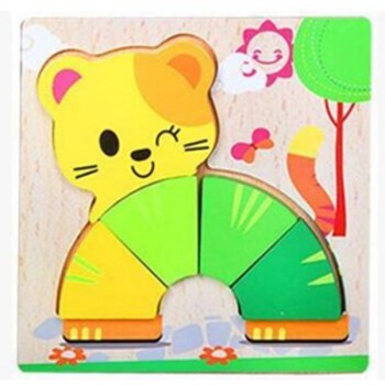 Montessori Toys Educational Wooden Toys for Children Early Learning 3D Cartoon Animal Puzzle Intelligence Jigsaw