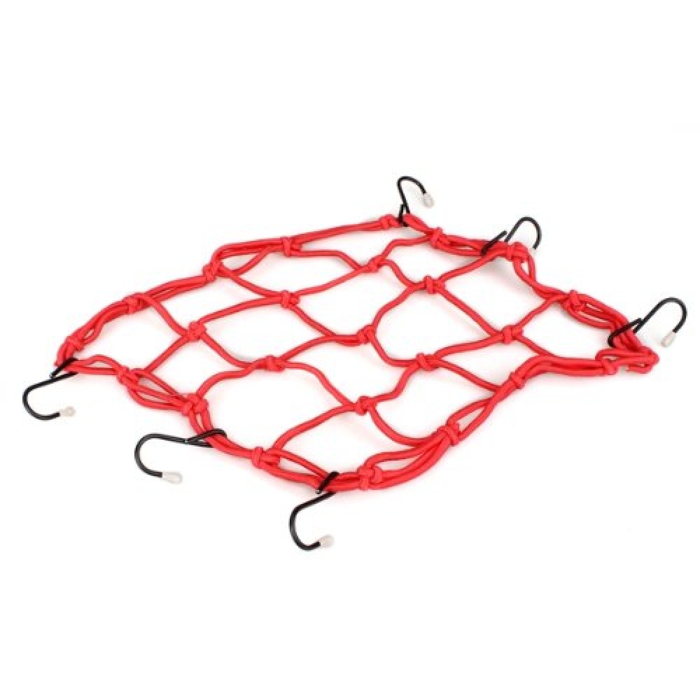 Motorbike Motorcycle Cargo 6 Hooks Hold Down Web Net Bungee Storage Carrier Red