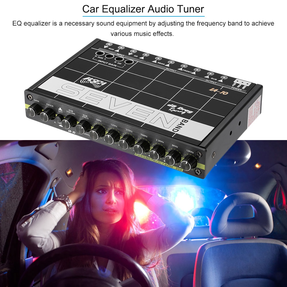 KKMOON Car Audio Modified Car Equalizer Fever Class EQ Car 7 Equalizer Car Audio Tuner