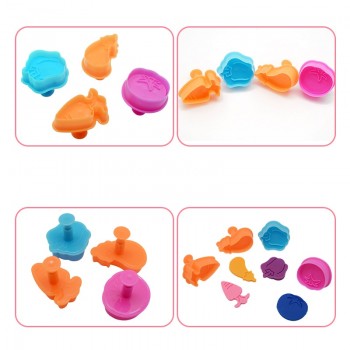 Animal vegetables Plasticine Mold Tools Set Kit Sand Kids Baby Ability Playdough  Clay Beach Toy Traning Toy slime fluffy gifts