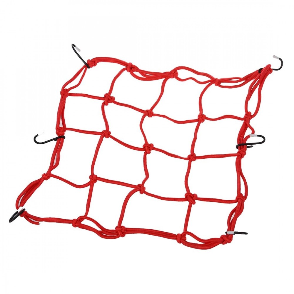 Motorbike Motorcycle Cargo 6 Hooks Hold Down Web Net Bungee Storage Carrier Red
