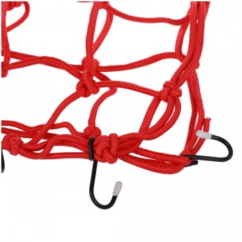 Motorbike Motorcycle Cargo 6 Hooks Hold Down Web Net Bungee Storage Carrier Red
