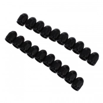 Car Auto Solid Black Alloy Tire Tyre Valve Covers Caps 20 pcs