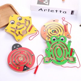 Montessori Toys Educational Wooden Toys for Children Early Learning Magnetic Maze Puzzle Labyrinth Brain Teaser Game