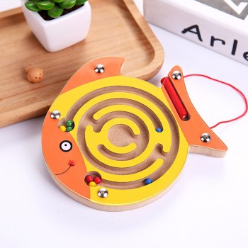 Montessori Toys Educational Wooden Toys for Children Early Learning Magnetic Maze Puzzle Labyrinth Brain Teaser Game