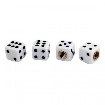4 Pcs Car Vehicle Dice Design Tire Valve Wheel Stem Caps Covers