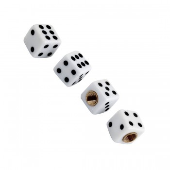 4 Pcs Car Vehicle Dice Design Tire Valve Wheel Stem Caps Covers
