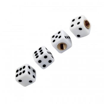 4 Pcs Car Vehicle Dice Design Tire Valve Wheel Stem Caps Covers