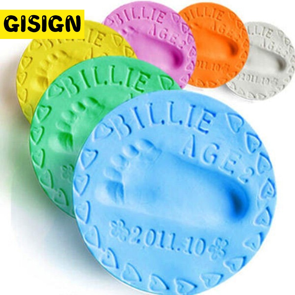 Baby Handprint Slime Soft Modeling Clay Air Drying Play Light Clay Toys Polymer Plasticine Footprint Imprint Kit DIY Toy