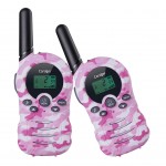 2pcs Pink Camouflage Mobile Radio 22 Channel Kids Walkie Talkies FRS/GMRS 462/467MHZ Two Way Radio Handheld Interphone